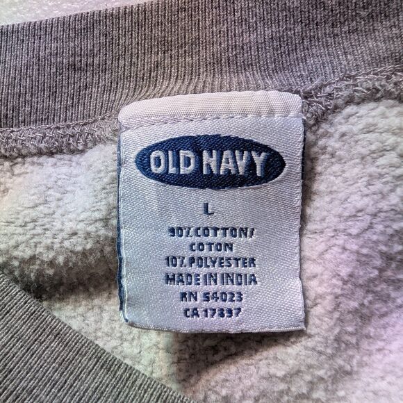 Old Navy Y2k Grey Oversized Athletic Crewneck Sweatshirt - Picture 4 of 4